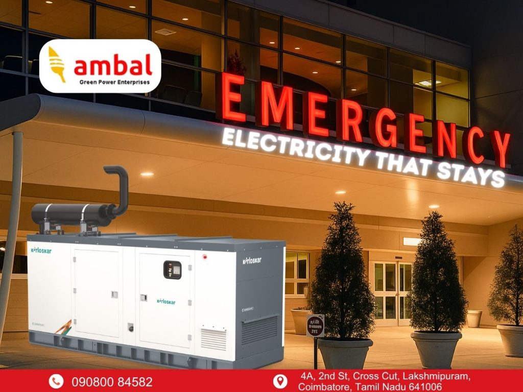Silent Diesel Generators Dealer for Hospitals in Coimbatore